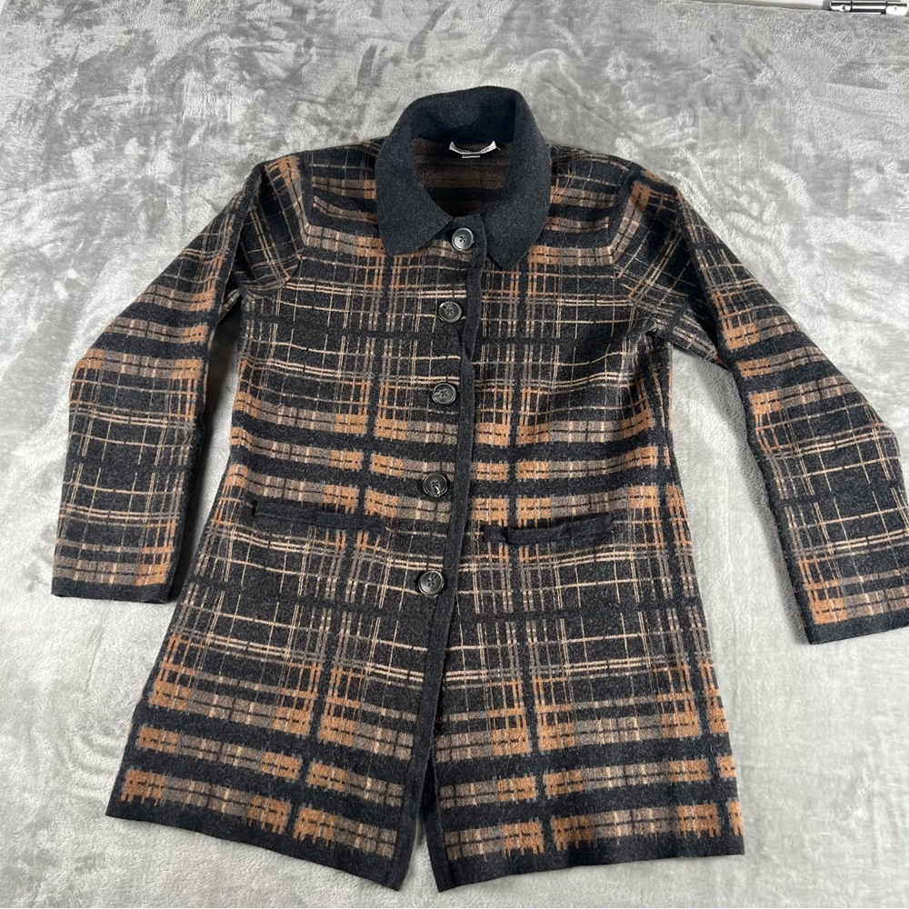 Pendleton Women's Sz L Merino Wool Button Up Cardigan Sweater Pocket Pea Coat - Picture 1 of 16